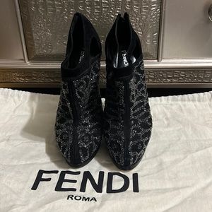 FENDI Black Sparkle Booties